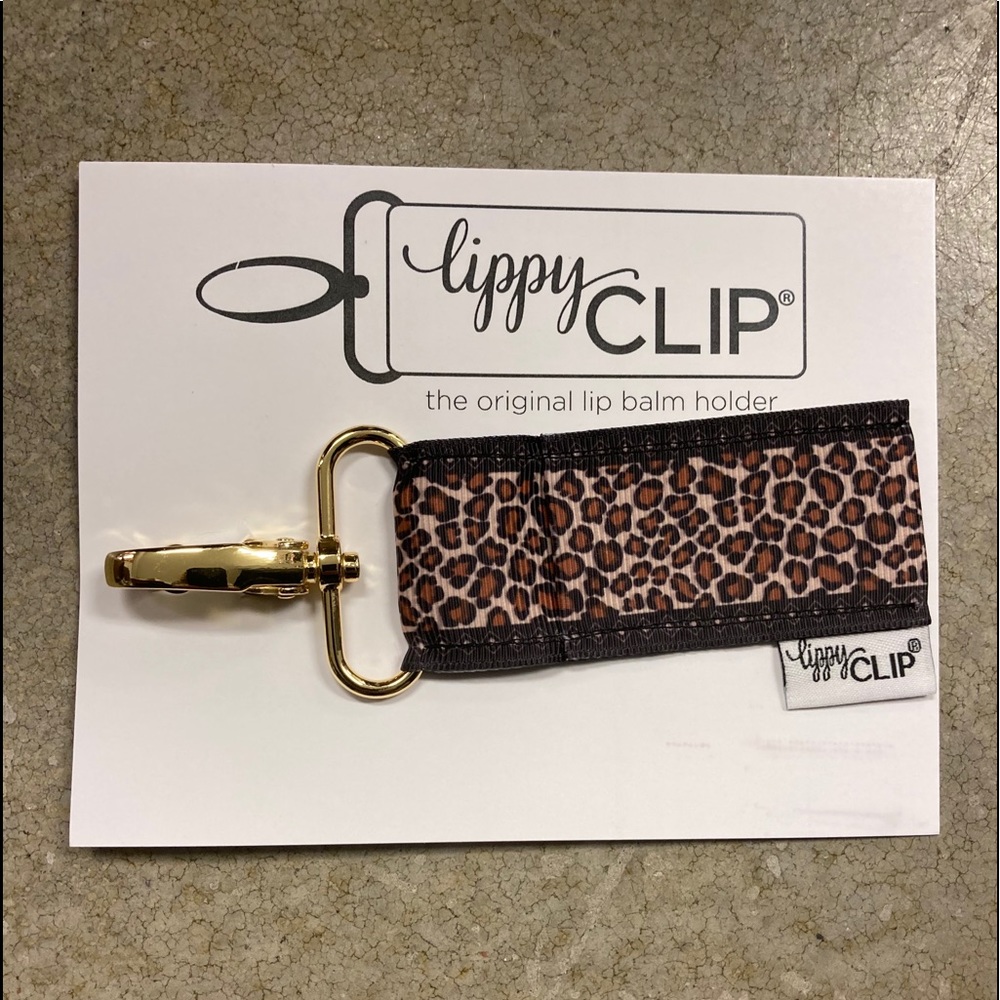 LippyCLIP  animal print gold lip balm holder
